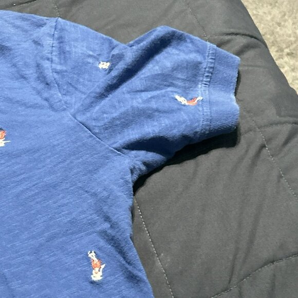 Tommy Hilfiger Men Polo XL Blue Slim Fit Short Sleeve Hula Girl Embroidered - Picture 3 of 6